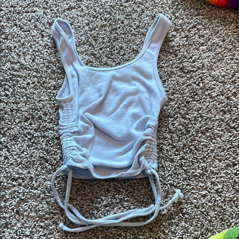Hollister Light Blue Ruched Tank Top